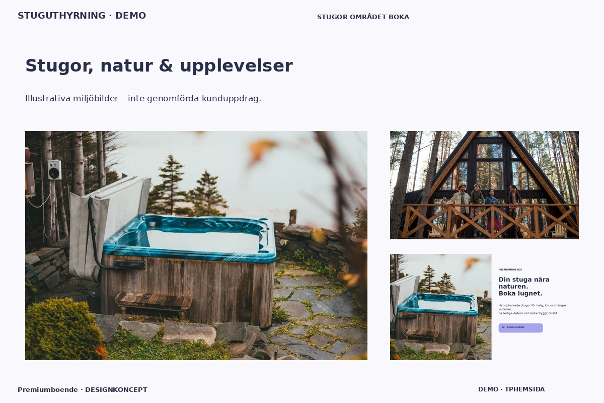 Premiumboende – Stugor, natur & upplevelser för stuguthyrning