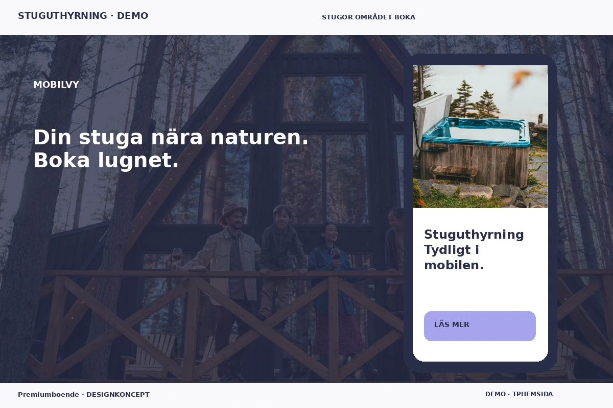 Premiumboende – Mobilvy för stuguthyrning