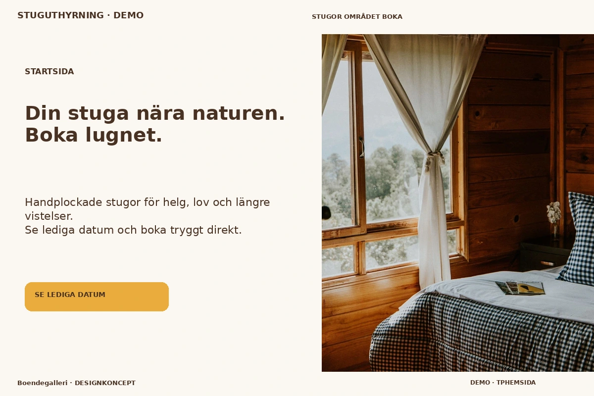 Boendegalleri – Startsida för stuguthyrning