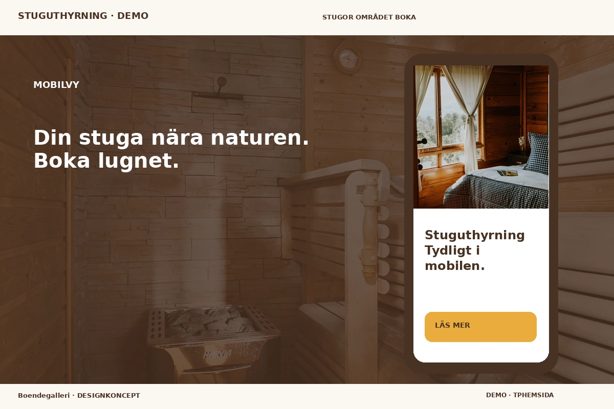 Boendegalleri – Mobilvy för stuguthyrning