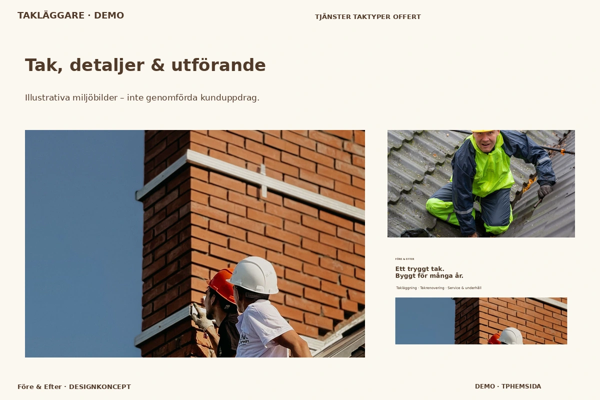 Före & Efter – Tak, detaljer & utförande för takläggare