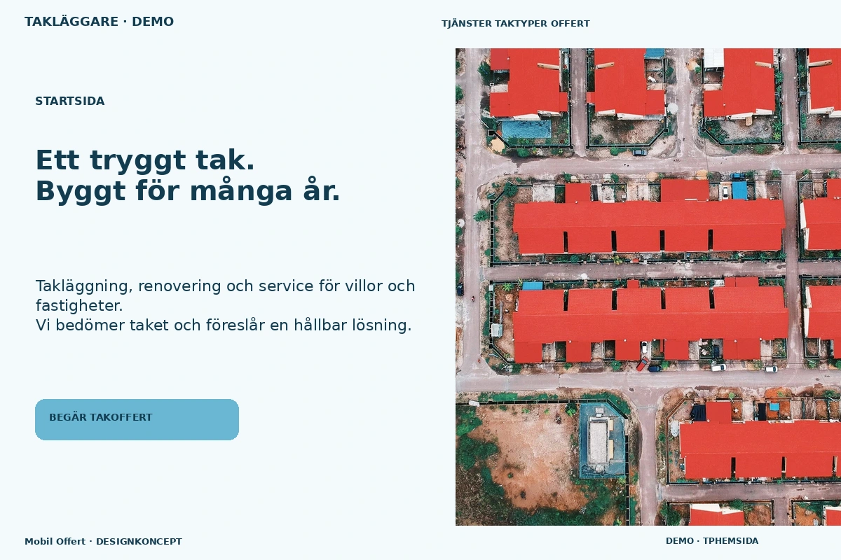 Mobil Offert – Startsida för takläggare