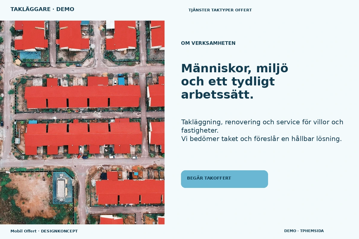 Mobil Offert – Om verksamheten för takläggare