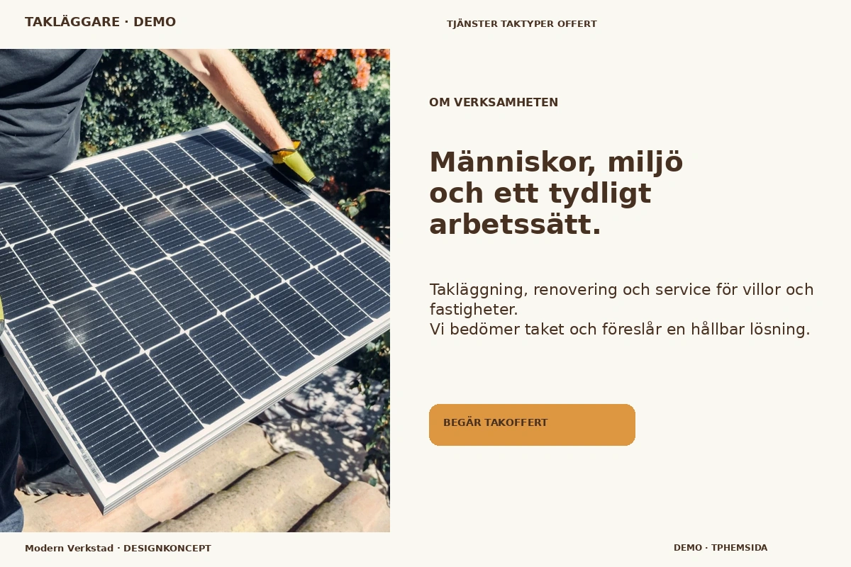 Modern Verkstad – Om verksamheten för takläggare