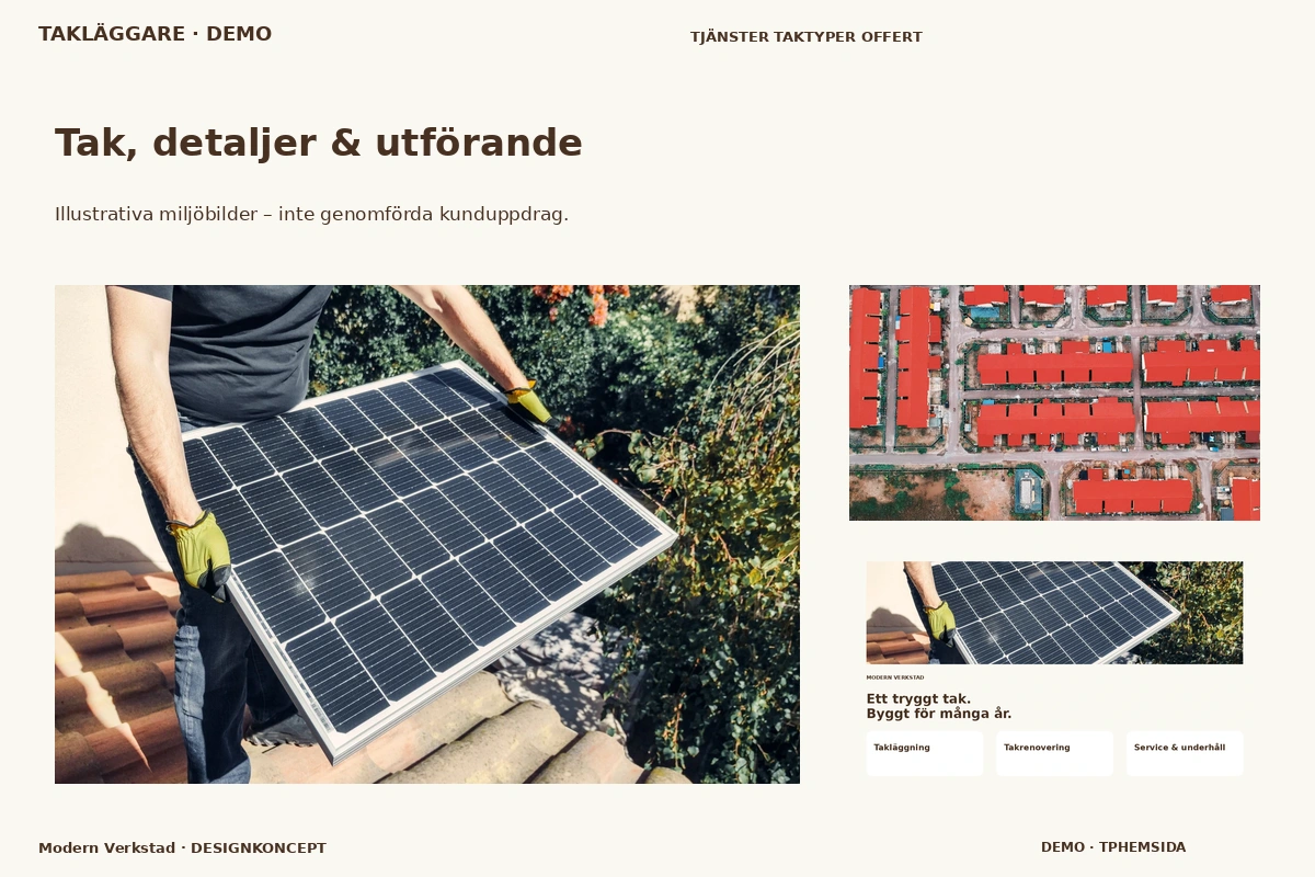 Modern Verkstad – Tak, detaljer & utförande för takläggare