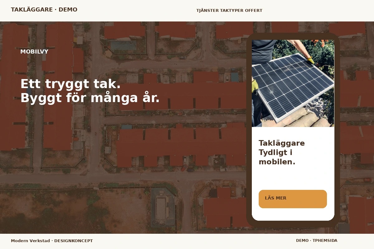 Modern Verkstad – Mobilvy för takläggare