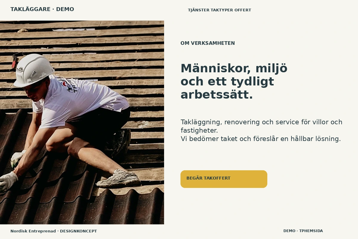 Nordisk Entreprenad – Om verksamheten för takläggare