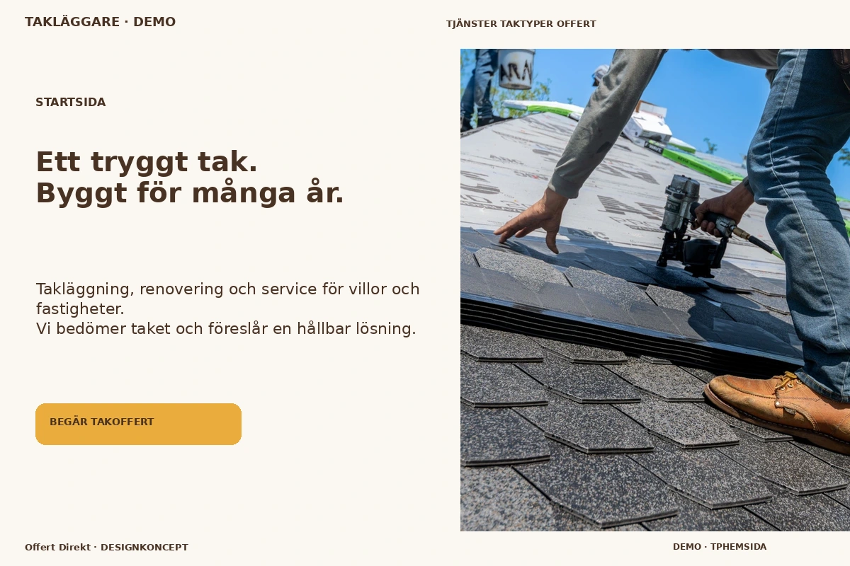 Offert Direkt – Startsida för takläggare