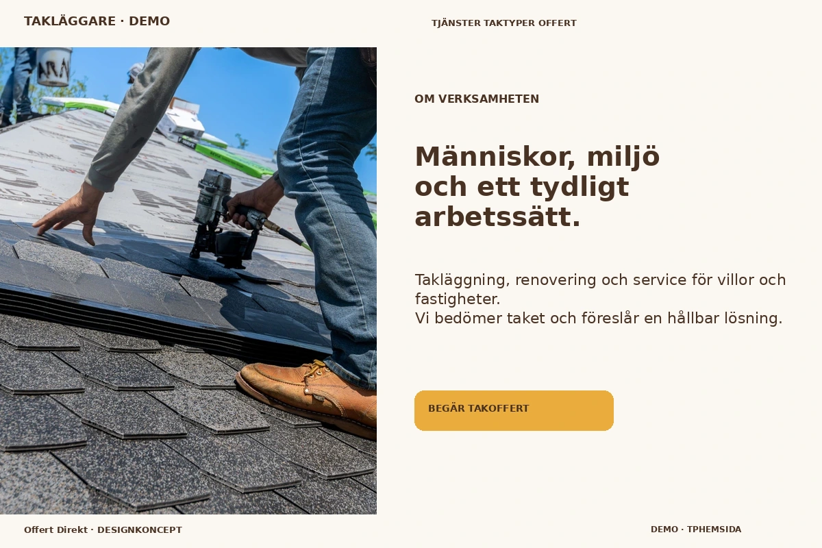 Offert Direkt – Om verksamheten för takläggare