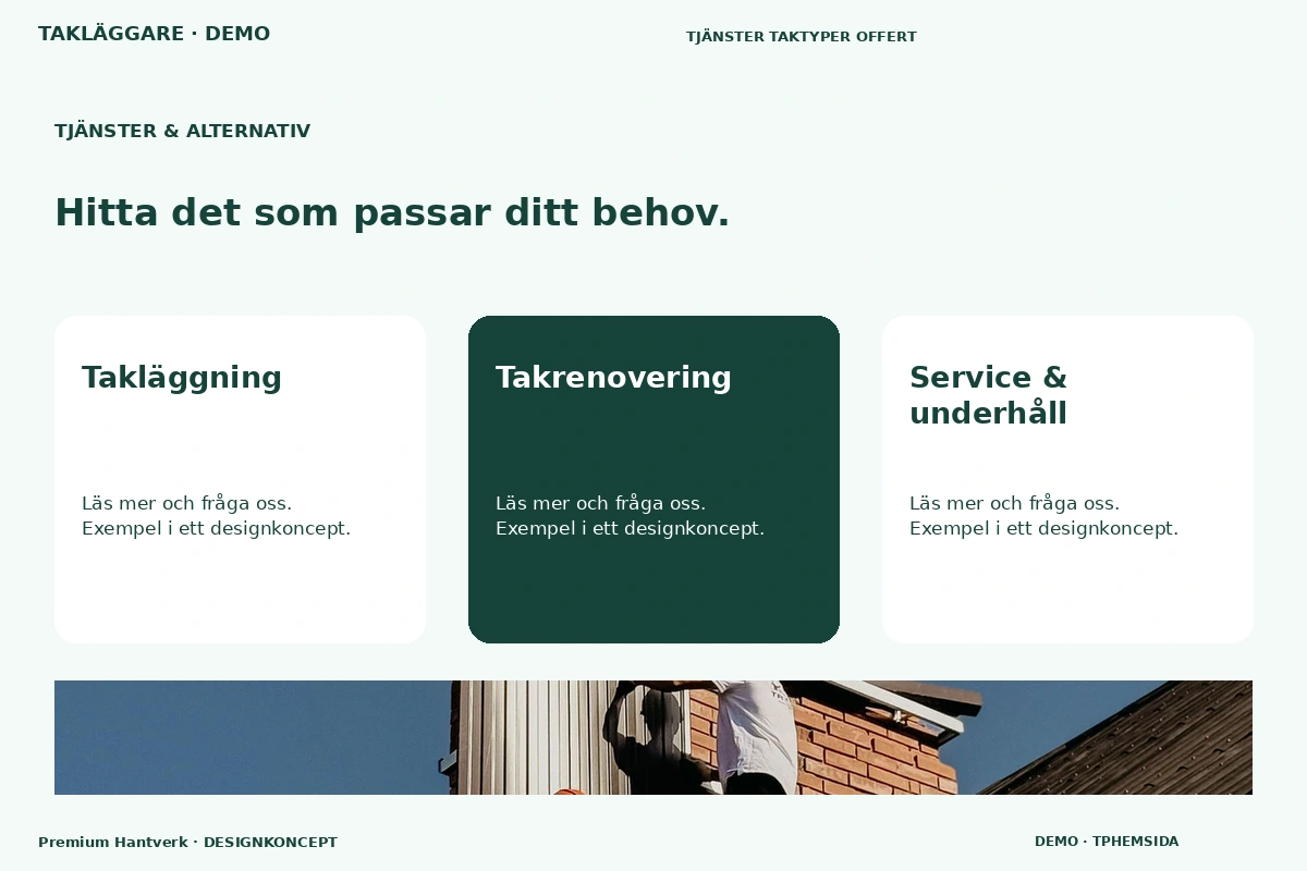 Premium Hantverk – Tjänster & alternativ för takläggare