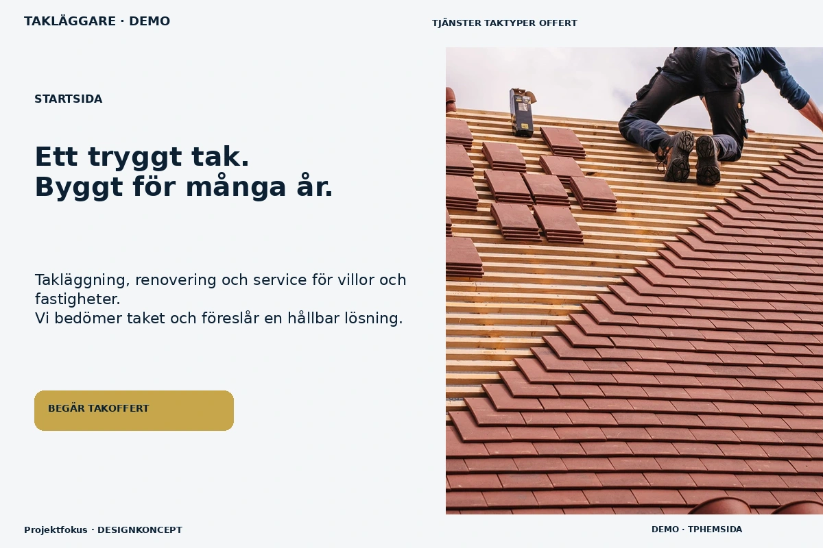 Projektfokus – Startsida för takläggare