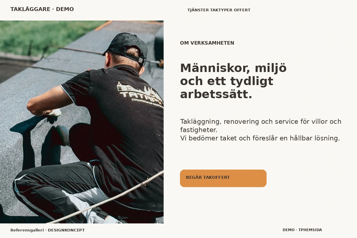 Referensgalleri – Om verksamheten för takläggare
