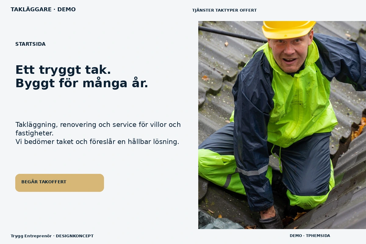 Trygg Entreprenör – Startsida för takläggare
