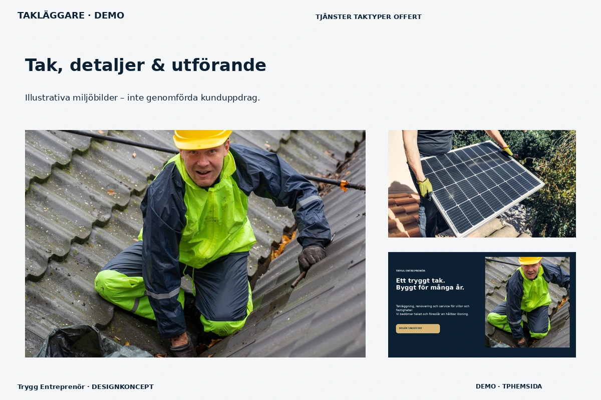 Trygg Entreprenör – Tak, detaljer & utförande för takläggare
