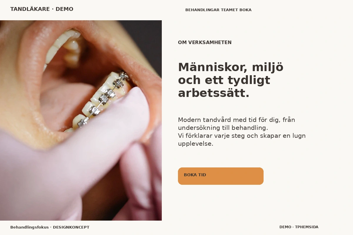 Behandlingsfokus – Om verksamheten för tandläkare