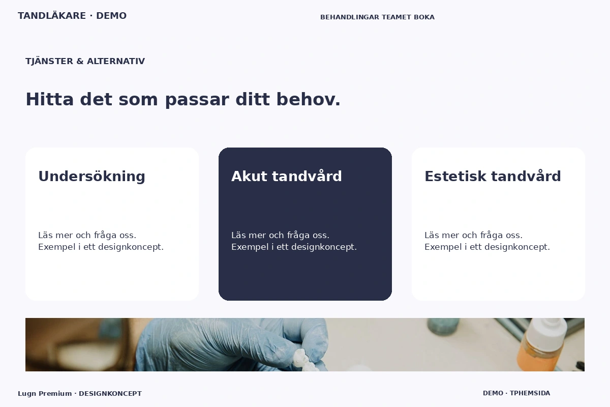 Lugn Premium – Tjänster & alternativ för tandläkare