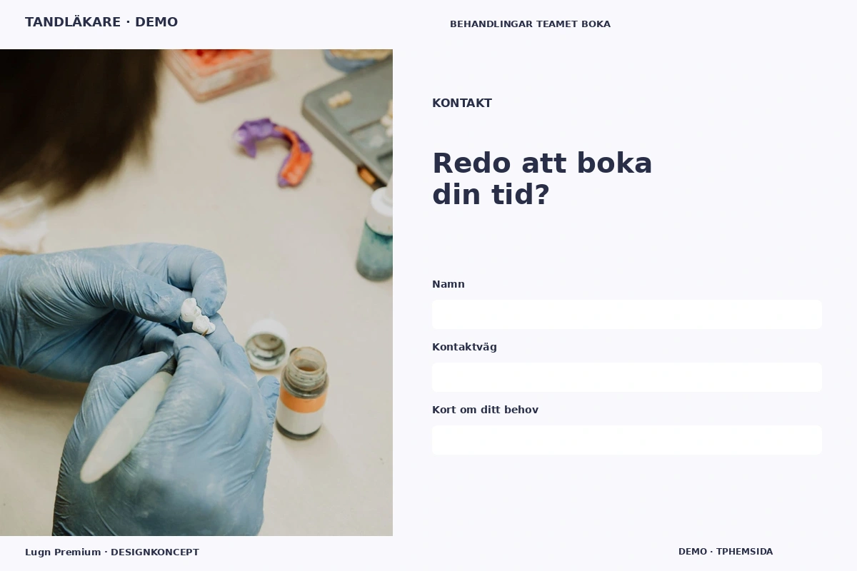 Lugn Premium – Kontakt för tandläkare