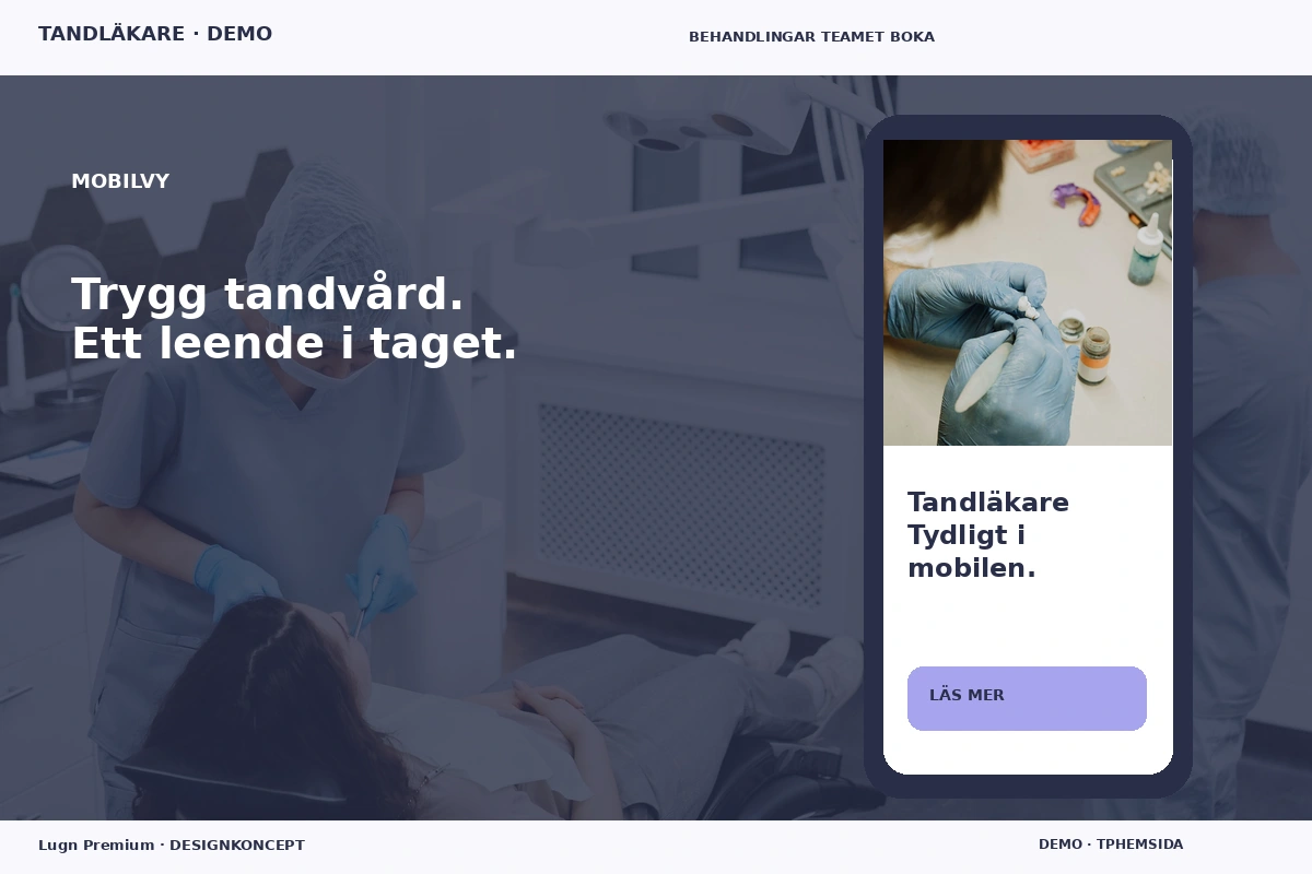 Lugn Premium – Mobilvy för tandläkare
