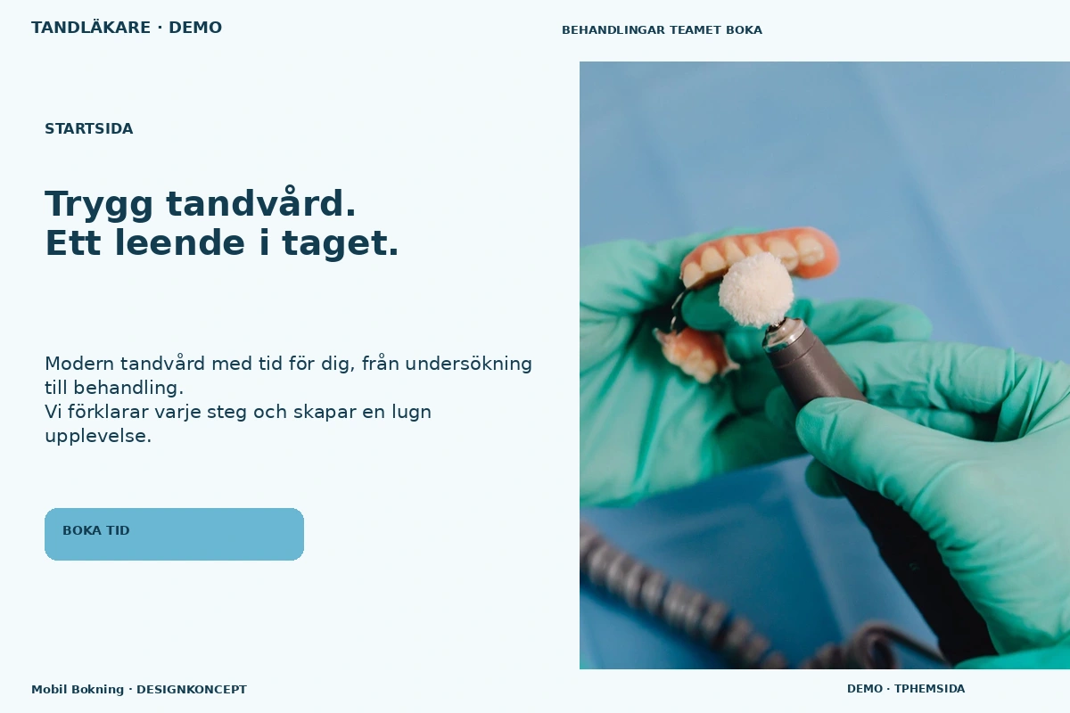 Mobil Bokning – Startsida för tandläkare