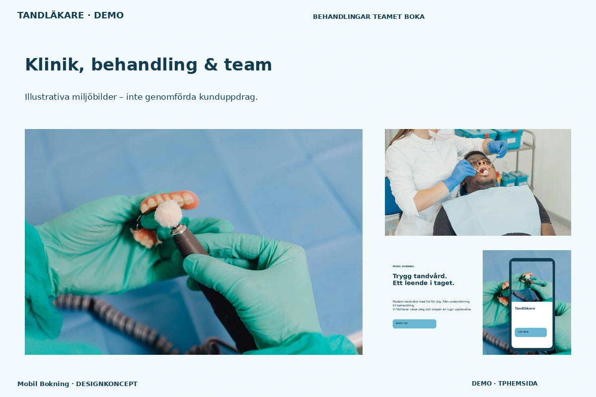 Mobil Bokning – Klinik, behandling & team för tandläkare