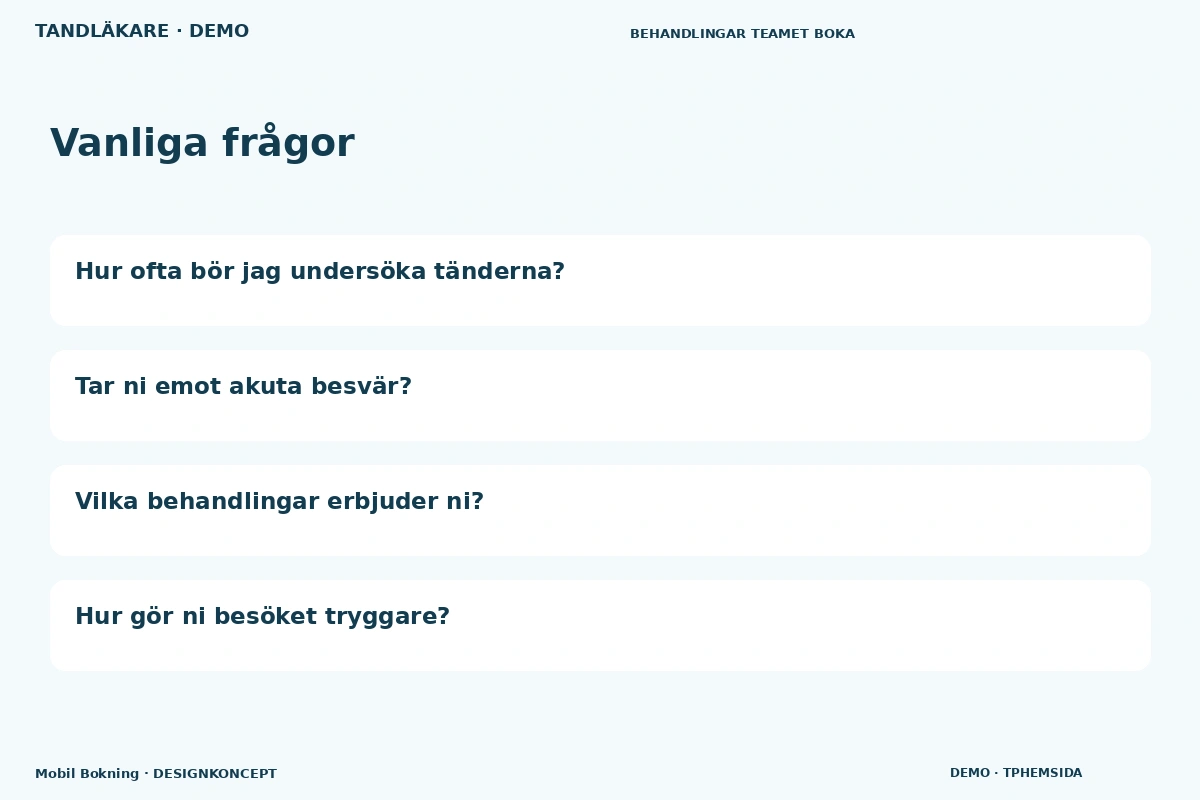 Mobil Bokning – Vanliga frågor för tandläkare