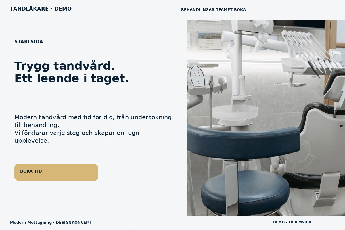 Modern Mottagning – Startsida för tandläkare