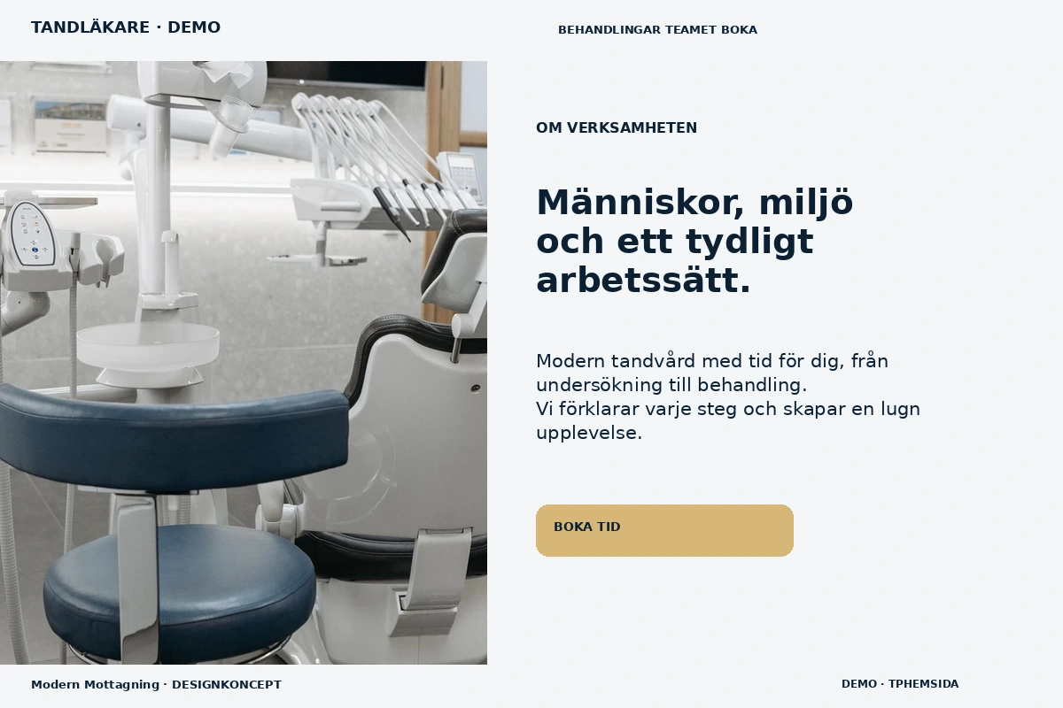 Modern Mottagning – Om verksamheten för tandläkare