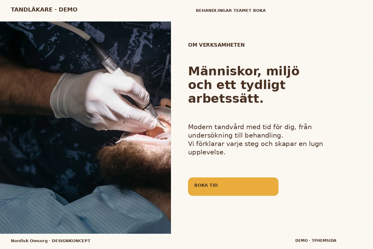 Nordisk Omsorg – Om verksamheten för tandläkare
