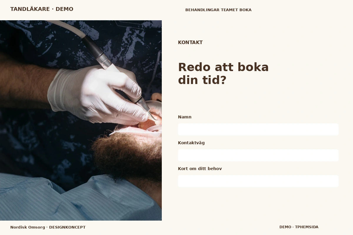 Nordisk Omsorg – Kontakt för tandläkare