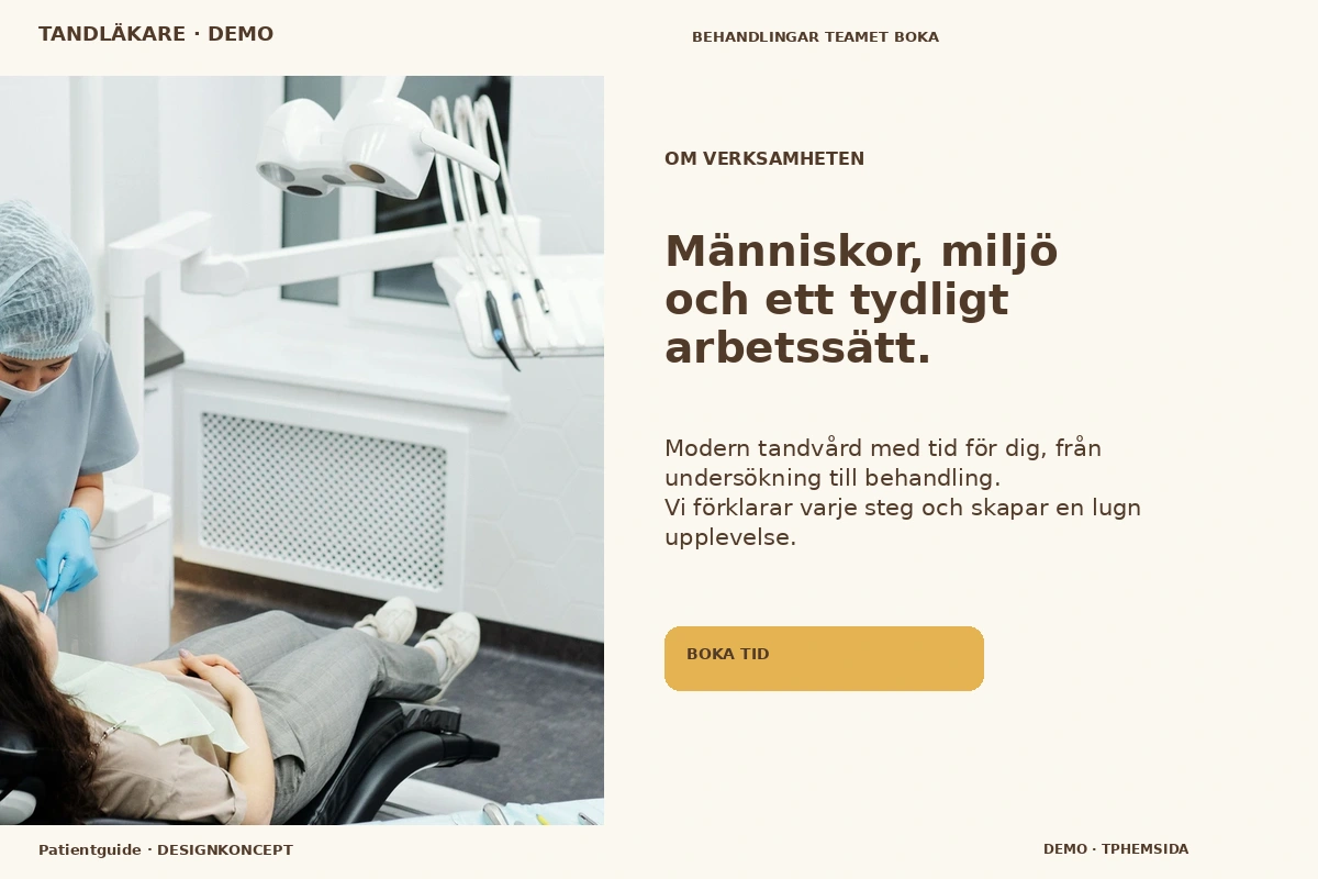 Patientguide – Om verksamheten för tandläkare