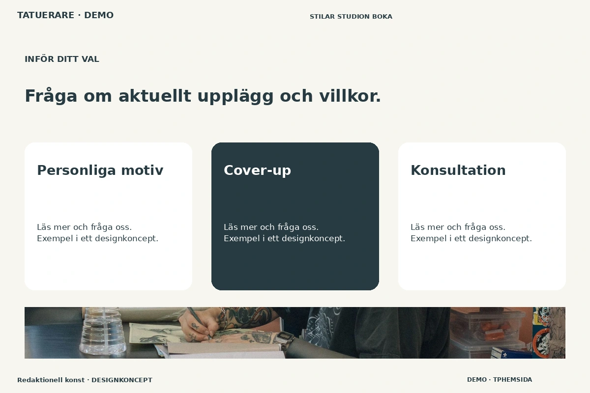 Redaktionell konst – Alternativ & villkor för tatuerare