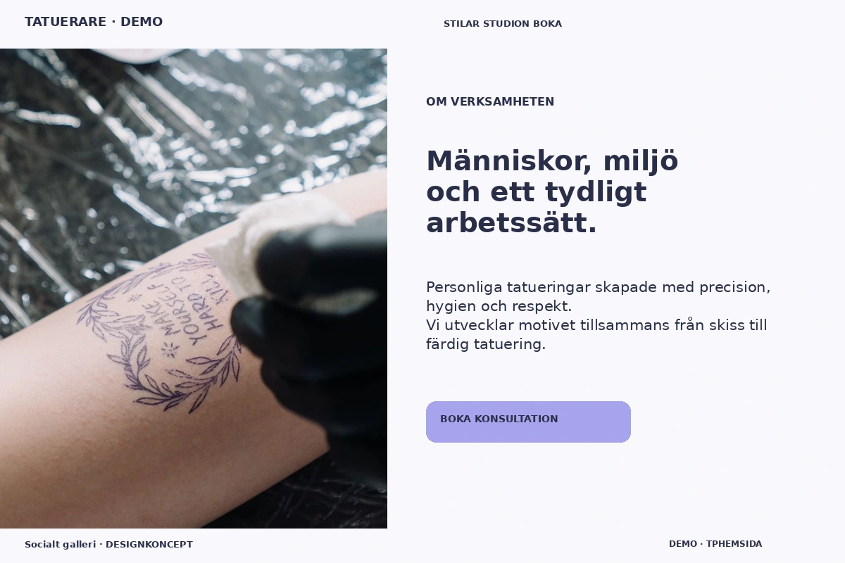 Socialt galleri – Om verksamheten för tatuerare