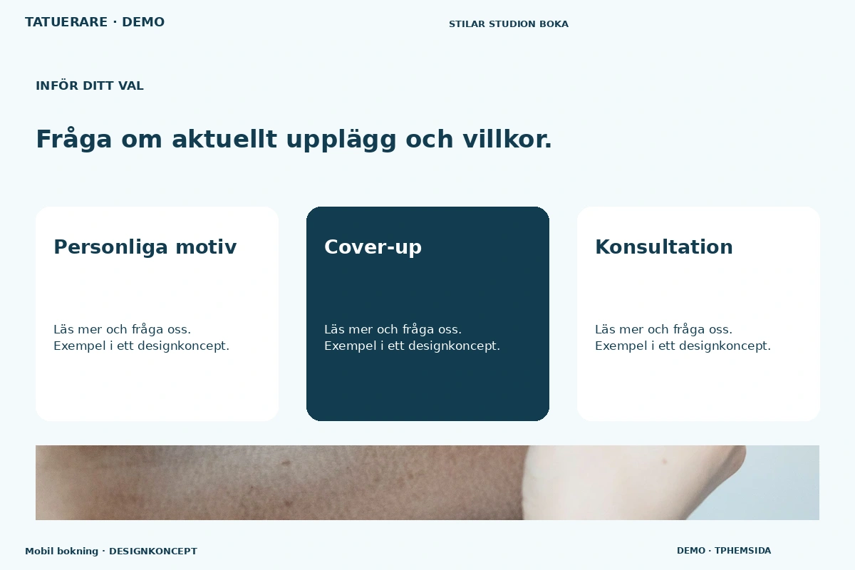 Mobil bokning – Alternativ & villkor för tatuerare