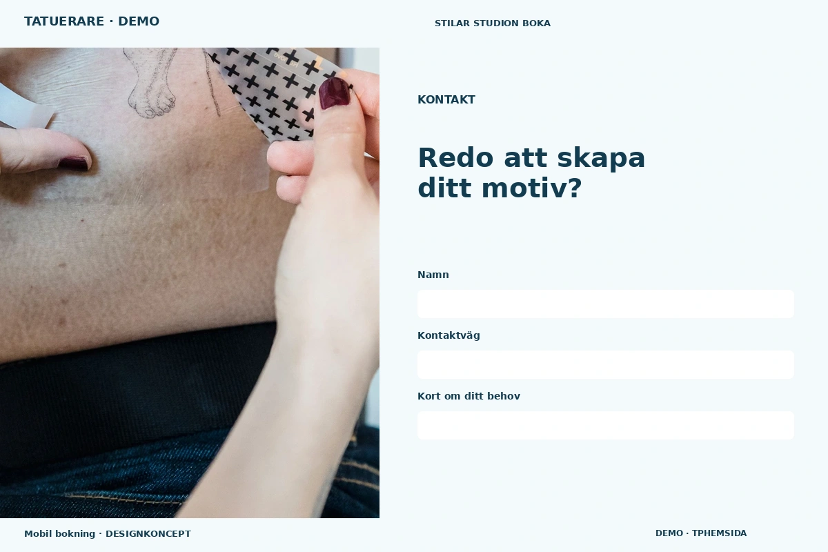 Mobil bokning – Kontakt för tatuerare
