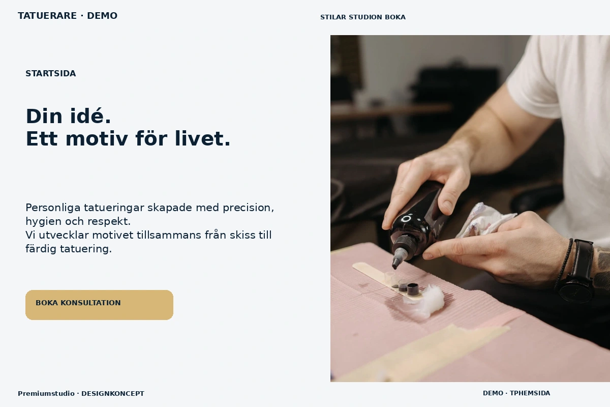Premiumstudio – Startsida för tatuerare