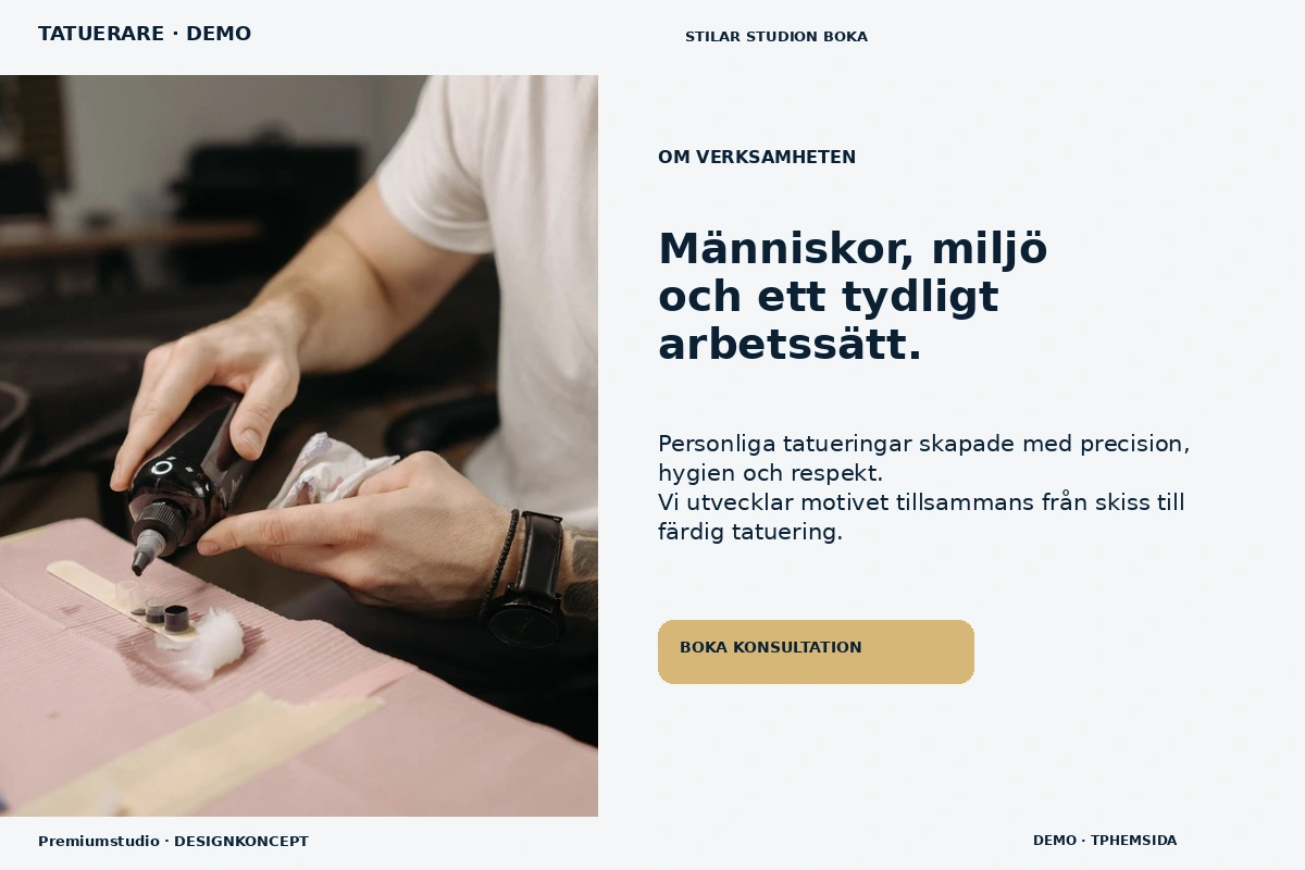 Premiumstudio – Om verksamheten för tatuerare