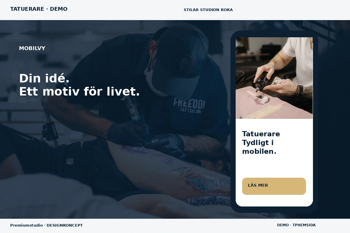 Premiumstudio – Mobilvy för tatuerare