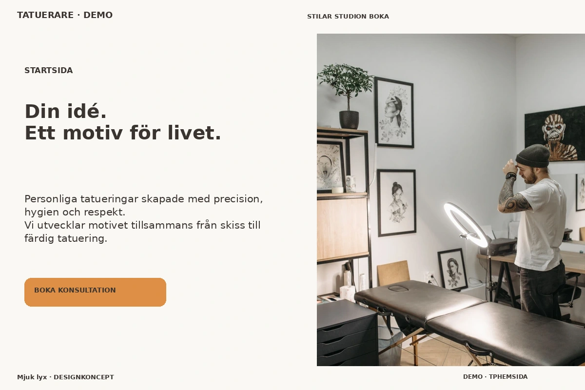Mjuk lyx – Startsida för tatuerare