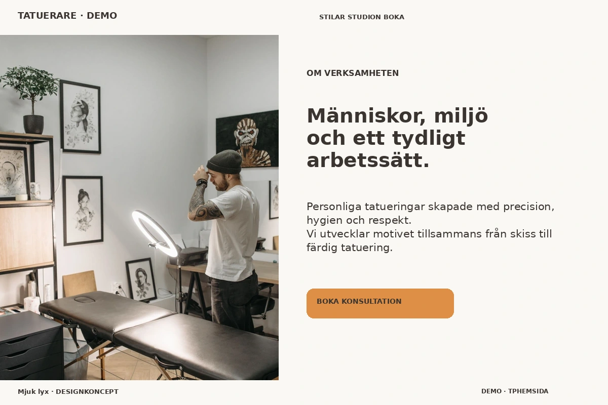 Mjuk lyx – Om verksamheten för tatuerare