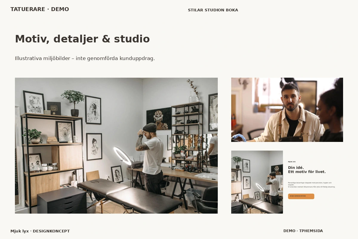 Mjuk lyx – Motiv, detaljer & studio för tatuerare