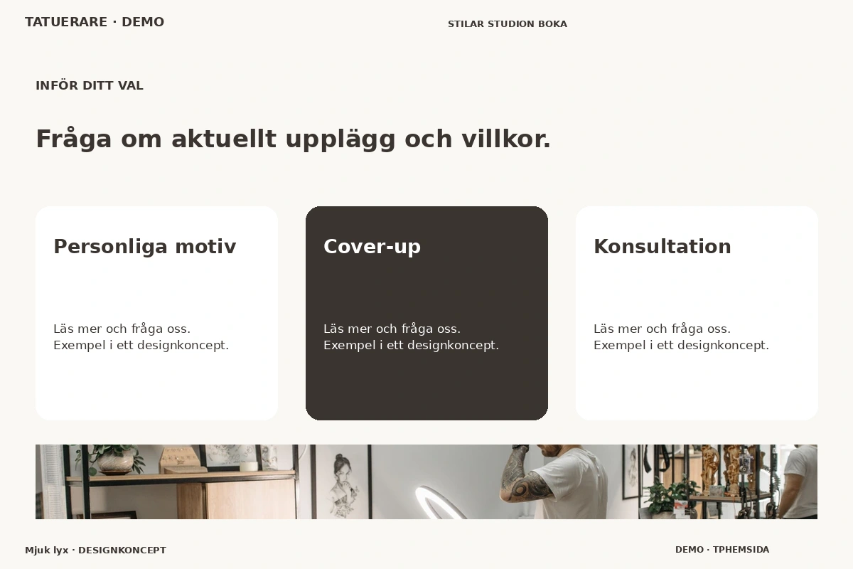 Mjuk lyx – Alternativ & villkor för tatuerare