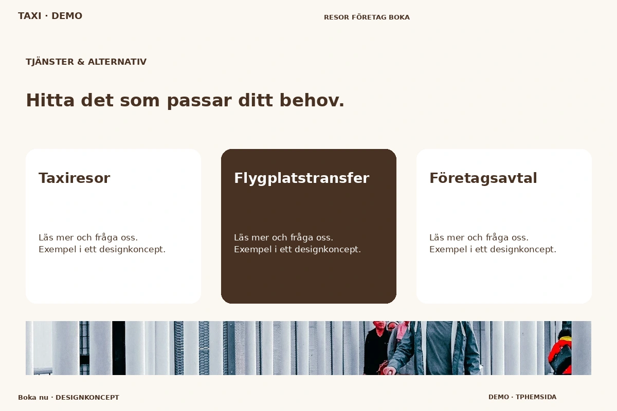 Boka nu – Tjänster & alternativ för taxi