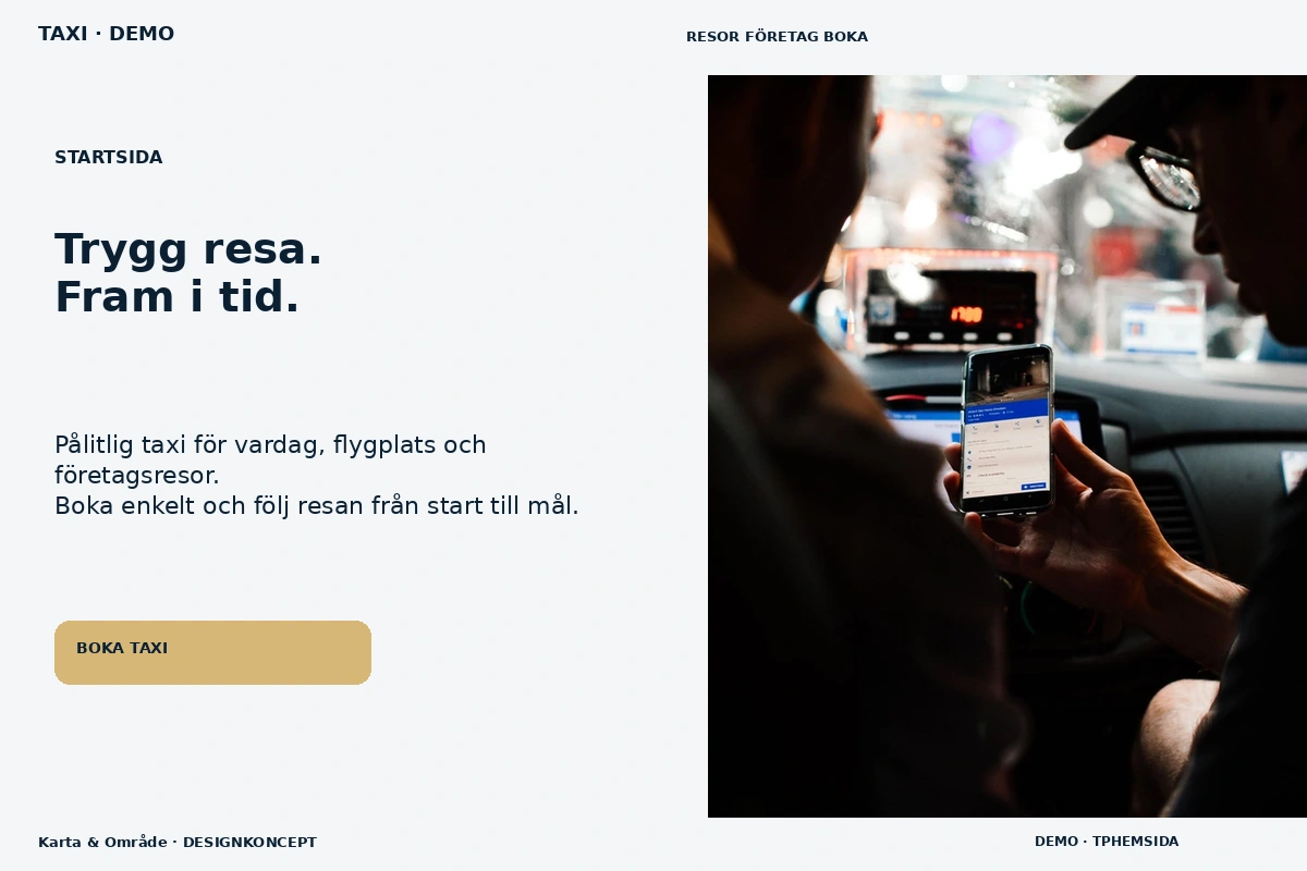 Karta & Område – Startsida för taxi