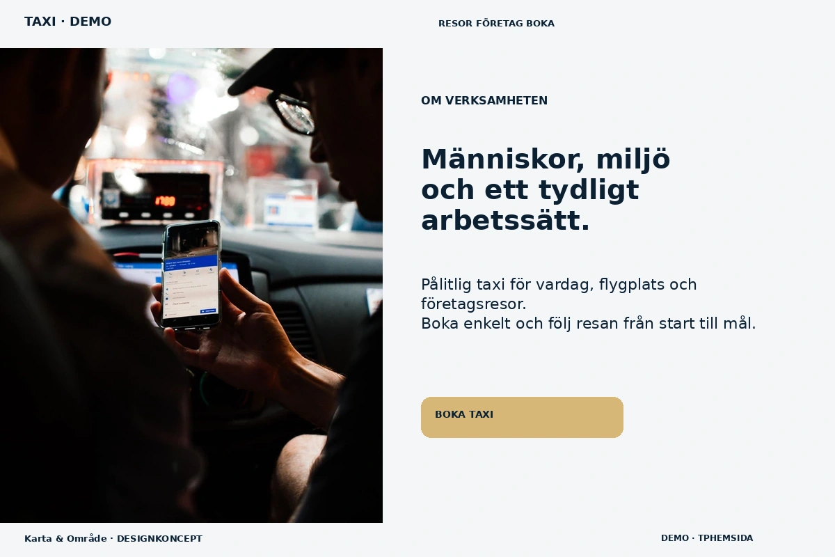 Karta & Område – Om verksamheten för taxi