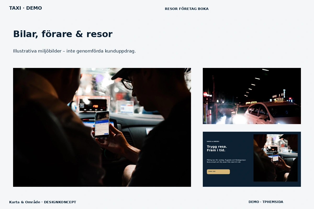 Karta & Område – Bilar, förare & resor för taxi