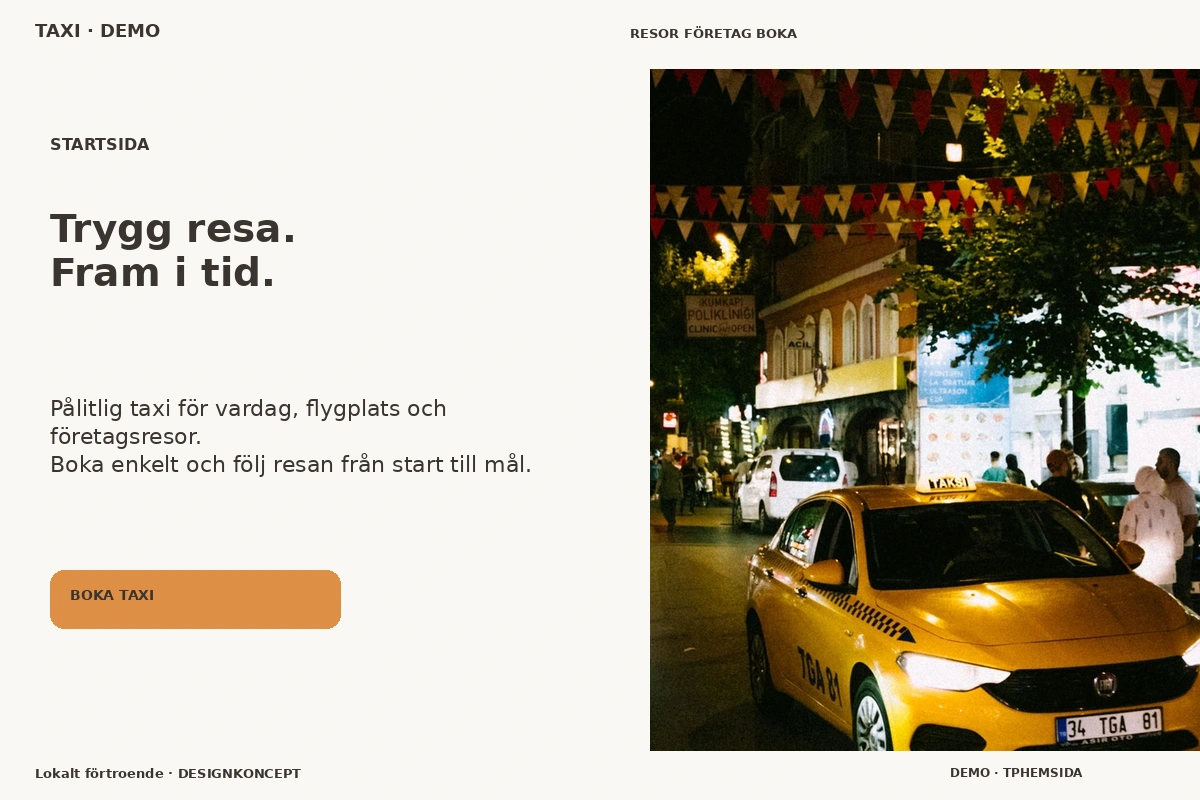 Lokalt förtroende – Startsida för taxi