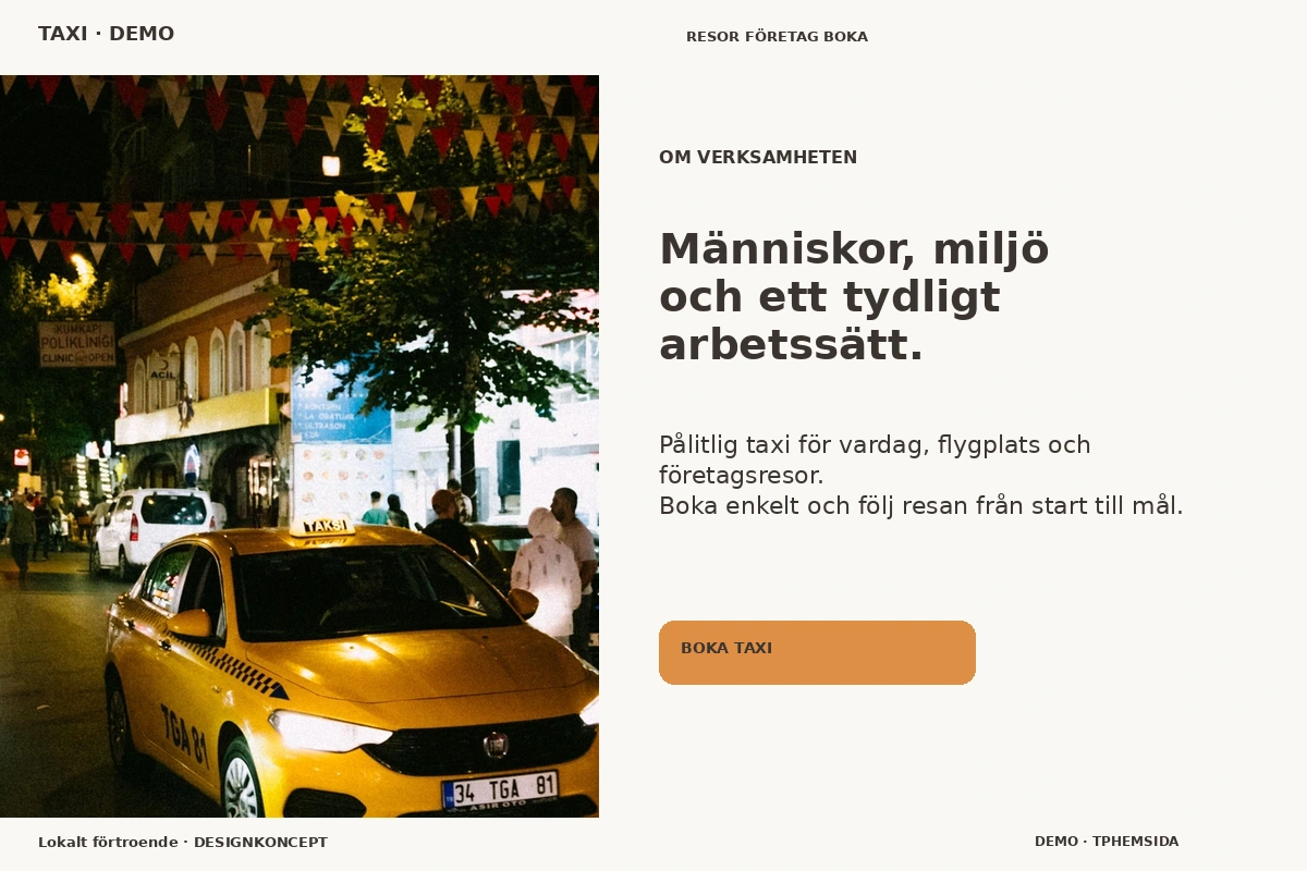 Lokalt förtroende – Om verksamheten för taxi