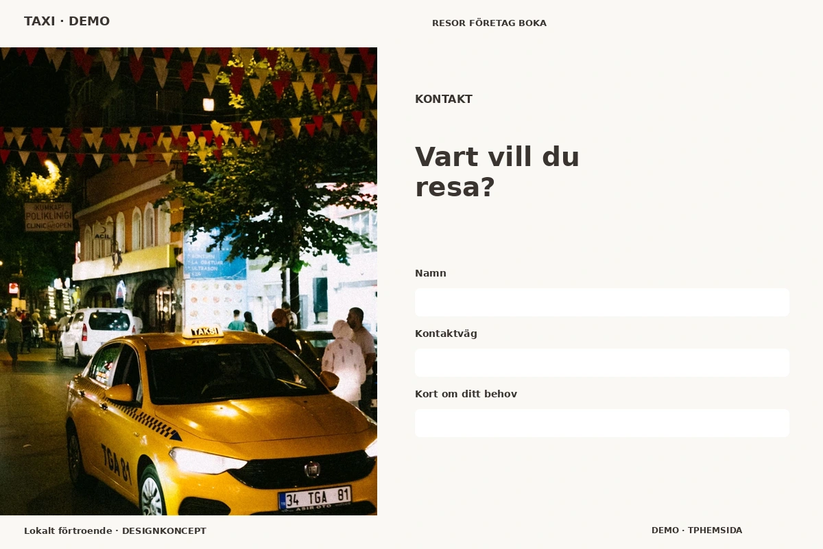 Lokalt förtroende – Kontakt för taxi