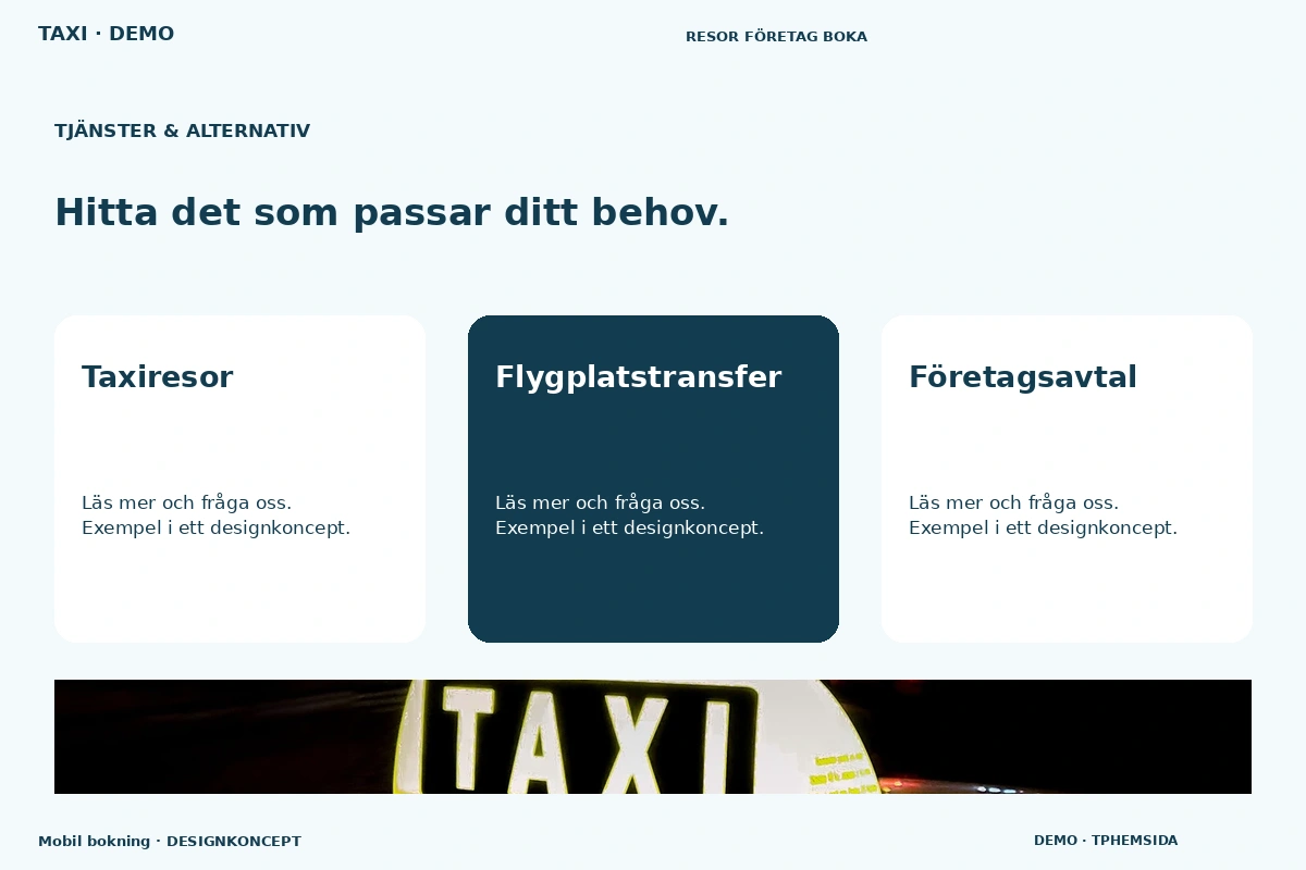 Mobil bokning – Tjänster & alternativ för taxi
