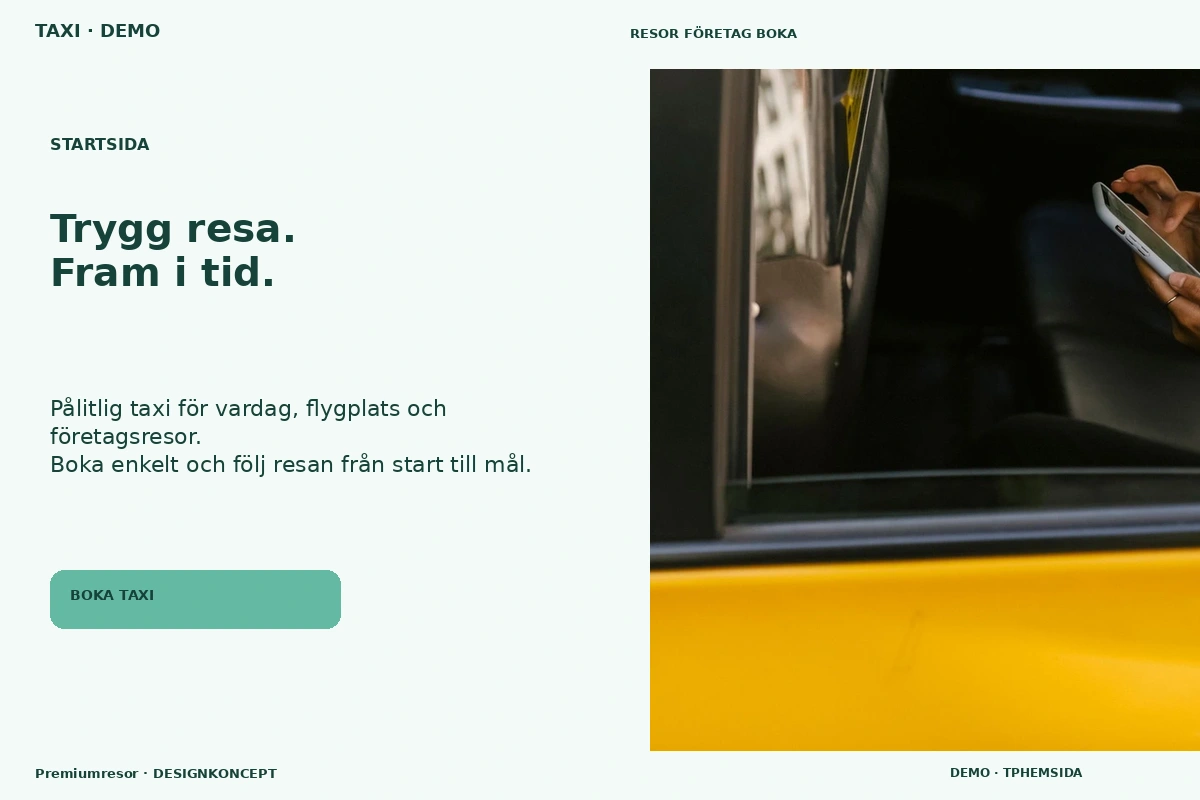 Premiumresor – Startsida för taxi